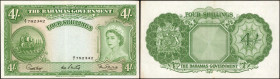 BAHAMAS. The Bahamas Government. 4 Shillings, 1936 (1953). P-13b. Choice Very Fine.

An attractive offering of this 4 Shillings note. The condition ...