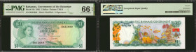 BAHAMAS. The Bahamas Government. 1 Dollar, 1965. P-18b. PMG Gem Uncirculated 66 EPQ.