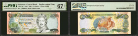 BAHAMAS. The Central Bank of the Bahamas. 1/2 Dollar, 2001. P-68*. Replacement. PMG Superb Gem Uncirculated 67 EPQ.

Serial number "Z0000904."