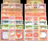 BAHRAIN. Lot of (8). Mixed Banks. Mixed Denominations, Mixed Dates. P-Various. Fine to About Uncirculated.

Included in this lot are P-1, 3, 4, 7, 8...