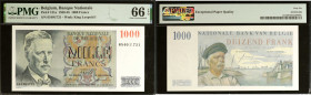 BELGIUM. Banque Nationale de Belgique. 1000 Francs, 1950-58. P-131a. PMG Gem Uncirculated 66 EPQ.