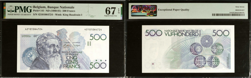 BELGIUM. Banque Nationale de Belgique. 500 Francs, ND (1980). P-141. PMG Superb ...