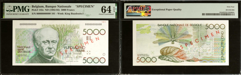BELGIUM. Banque Nationale de Belgique. 5000 Francs, ND (1982-1992). P-145s. Spec...
