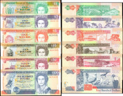 BELIZE. Lot of (6). Central Bank of Belize. 1, 2, 5, 10, 50 & 100 Dollars, 1990-91. P-51, 52b, 53b, 54b, 55a & 56b. Very Fine to Uncirculated.

A gr...
