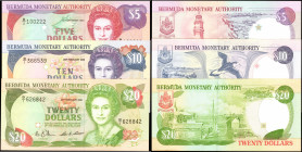 BERMUDA. Lot of (3). Bermuda Monetary Authority. 5, 10 & 20 Dollars, 1989-92. P-36, 37a & 41a. Very Fine to Uncirculated.

P-36 and P-37a are in VF ...