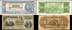 BOLIVIA. Lot of (2). Mixed Banks. 1 & 10,000 Bolivianos, 1887 & 1945. P-151 & S221a. Fine & About Uncirculated.

A duo of Bolivia notes. P-S221a is ...