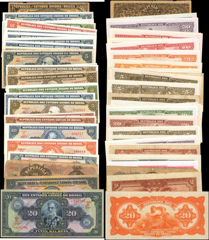 BRAZIL. Lot of (41). Mixed Banks. Mixed Denominations, Mixed Dates. P-Various. V...