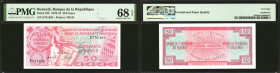 BURUNDI. Banque de la Republique du Burundi. 50 Francs, 1970-73. P-22b. PMG Superb Gem Uncirculated 68 EPQ.