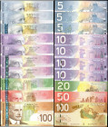 CANADA. Lot of (10). Bank of Canada. 5, 10, 20, 50 & 100 Dollars, 2001-06. P-101a, 101b, 101Ab, 102a, 102b, 102c, 1-2Ab, 102a, 104a, 105a. Uncirculate...