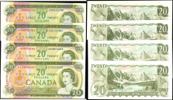 CANADA. Lot of (4). Bank of Canada. 20 Dollars, 1969. P-89a, 89a*, 89b* & 89b. Uncirculated.