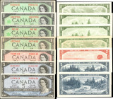 CANADA. Lot of (7). Bank of Canada. 1, 2 & 5 Dollars, 1954. P-Various. Extremely Fine to Uncirculated.

All notes are Uncirculated except for BC-37c...
