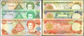 CAYMAN ISLANDS. Lot of (3). Cayman Islands Monetary Authority. 5, 50 & 100 Dollars, 1998 to 2001. P-25, 27 & 29. Uncirculated.

From the Ricardo Col...
