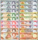 CAYMAN ISLANDS. Lot of (9). Cayman Islands Monetary Authority. 1, 5, 10, 25 & 100 Dollars, 2005-06. P-33a, 33d, 33r, 34a, 34b, 35a, 36a & 37a. Uncircu...