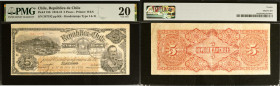CHILE. Republica de Chile. 5 Pesos, 1916-18. P-18b. PMG Very Fine 20.