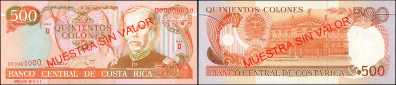 COSTA RICA. Banco Central de Costa Rica. 500 Colones, 1994. P-262s. Specimen. Un...