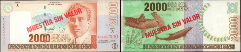 COSTA RICA. Banco Central de Costa Rica. 2000 Colones, 1997. P-265as. Specimen. ...