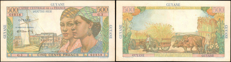 FRENCH GUIANA. Caisse Centrale de la France d'Outre-Mer. 500 Francs, 1947-49. P-...