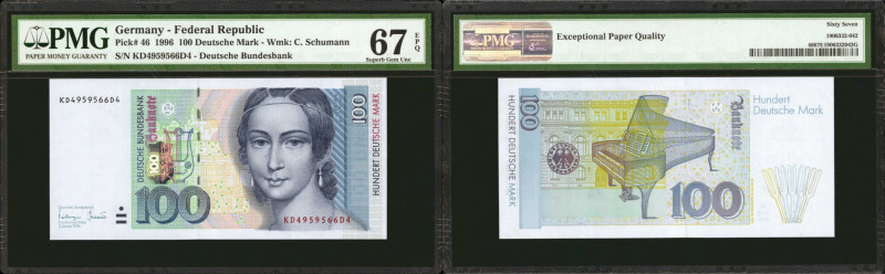 GERMANY, FEDERAL REPUBLIC. Deutsche Bundesbank. 100 Deutsche Mark, 1996. P-46. P...