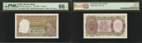 INDIA. Reserve Bank of India. 5 Rupees, ND (1937). P-18a. PMG Gem Uncirculated 66 EPQ.

PMG comments "Staple Holes at Issue."