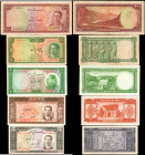 IRAN. Lot of (5). Mixed Banks. Mixed Denominations, Mixed Dates. P-Various. Fine to Extremely Fine.

A grouping of five Iran notes, with the highlig...