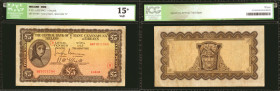 IRELAND. Central Bank of Ireland. 5 Pounds, 1943. P-3D. ICG VG/F* 15.