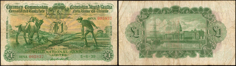 IRELAND. The National Bank Limited. 1 Pound, 1939. P-26. Fine.

Pinholes are n...