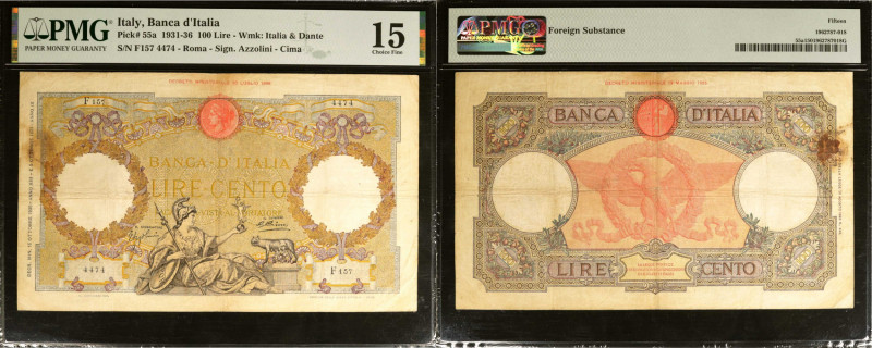 ITALY. Banca d'Italia. 100 Lire, 1931-36. P-55a. PMG Choice Fine 15.

PMG comm...