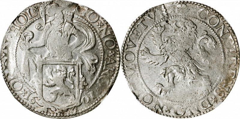 NETHERLANDS. Holland. Lion Daaler, 1601. NGC AU-55.

KM-11; Dav-4856. A slight...