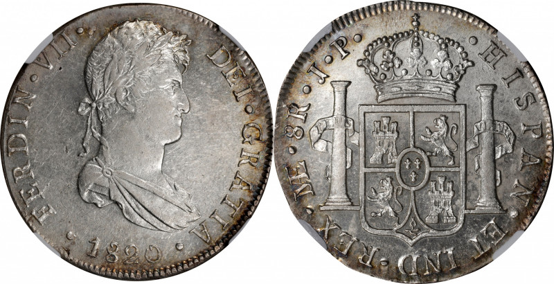 PERU. 8 Reales, 1820-LIMA JP. Lima Mint. Ferdinand VII. NGC AU-55.

KM-117.1; ...