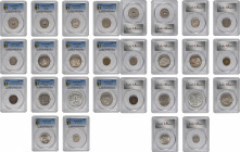 MIXED LOTS. Mixed 20th Century Issues (14 Pieces), 1900-63. All PCGS Certified.

A wide-ranging selection of world issues in Silver, Copper, Brass, ...