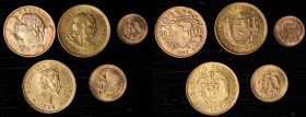 MIXED LOTS. Quintet of Gold Types (5 Pieces), 1908-45. Grade Range: EXTREMELY FINE to ABOUT UNCIRCULATED.

A total of 0.766 oz AGW: 1) Colombia. 5 P...