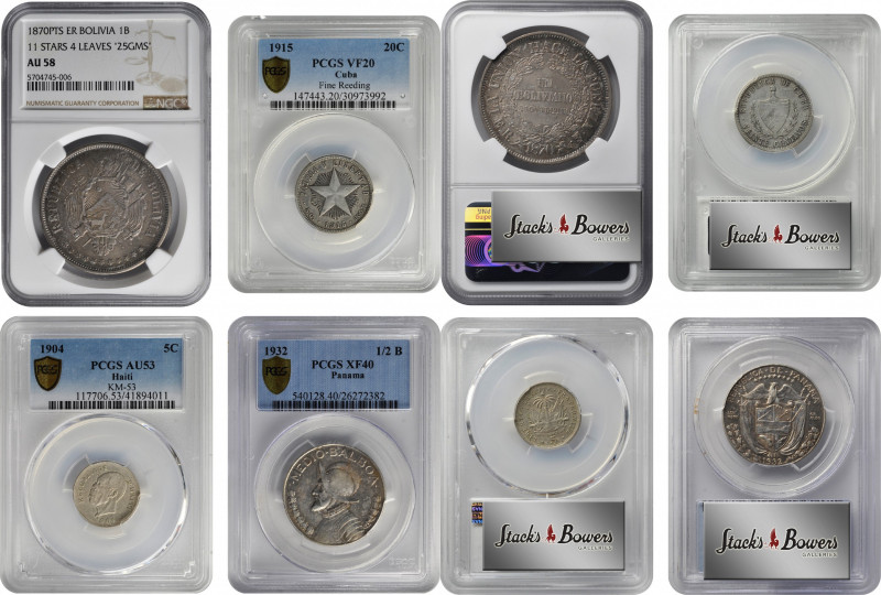 MIXED LOTS. Quartet of Silver Issues, 1870-1932. All are PCGS or NGC Certified....