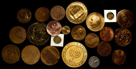 MIXED LOTS. Group of Tokens and Medals (23 Pieces). Average Grade: EXTREMELY FINE.

A very eclectic mix of Judaica in exonumia form, this grouping o...