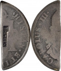 BRITISH VIRGIN ISLANDS. Tortola. 4 Shillings 1 1/2 Pence (1/2 Dollar), ND (1801). NGC G-6; Countermark: XF Standard.

KM-7; Prid-1. Weight: 10.16 gm...