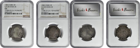 CUBA. Cuba - Spain. Duo of 2 Reales (2 Pieces), ND (1841). Isabel II. Both NGC Certified.

Issued by decree of 22 March 1841. Lattice countermark wi...
