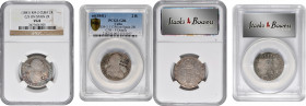 CUBA. Cuba - Spain. Duo of 2 Reales (2 Pieces), ND (1841). Both NGC or PCGS Certified.

Issued by decree of 22 March 1841. Lattice countermark with ...