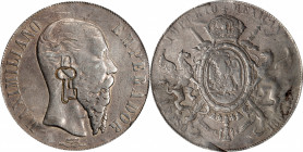 CUBA. Cuba - Mexico. Peso, ND (1872-77). PCGS Genuine--Repaired, VF Details; Countermark: VF Details.

KM-R6; ANS-Not listed. Variety A, Short and t...