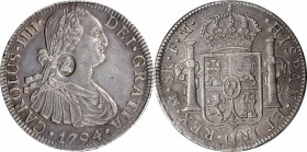 GREAT BRITAIN. Great Britain - Mexico. Dollar, ND (1797). Bank of England issue. George III. PCGS AU-50: Countermark: EF Details.

S-3765A; KM-634; ...