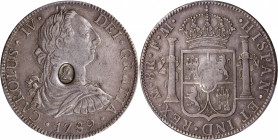 GREAT BRITAIN. Great Britain - Mexico. Dollar, ND (1797). George III. PCGS AU-50. Countermark: AU Details.

S-3765A; KM-632. Bank of England issue. ...