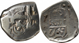 GUATEMALA. Guatemala - Bolivia. 4 Reales, ND (1839-40). NGC F-12; Countermark: F Weak.

KM-85.6; Jovel-Type III countermark. Type II Countermark; su...