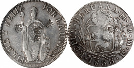 PHILIPPINES. Philippines - Peru. ND (ca. 1832-34). Manila Mint. Ferdinand VII. NGC EF Details--Chopmarked.

KM-83; Basso-55; PNM#6-72; PNM#16-163; P...