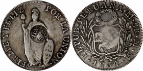 PHILIPPINES. 8 Reales, ND (ca. 1834-37). Manila Mint. Isabel II. PCGS VF-30; Countermark: VF Details.

KM-138.2; Basso-56; PNM#6-179; PNM#16-378; PN...