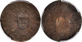 SAINT BARTHOLOMEW. Saint Bartholomew - French Guiana (Cayenne). 2 Sou, ND (ca. 1797-98). PCGS Genuine--Environmental Damage, Fine Details; Countermark...