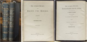 Pick, B. Die antiken Münzen von Dacien und Moesien. I Halbband. Berlin; Georg Reimer, 1898–1910. Complete in two volumes. Thick 4to., pp. xv, (1), 518...