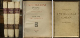 Gnecchi, F. I medaglie romani. Volume primo. Oro ed argento. Volume secondo. Bronzo. Parte prima: Gran modulo. Volume terzo. Bronzo. Parte seconda: Mo...