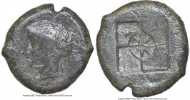 SICILY. Syracuse. Ca. 415-400 BC. AE hemilitron (17mm, 4.68 gm). NGC Choice VF 5/5 - 3/5. Struck under Dionysius I (406/5-367 BC). Euainetos, engraver...