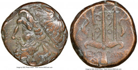 SICILY. Syracuse. Hieron II (ca. 275-215 BC). AE litra (18mm, 2h). NGC Choice VF. Head of Poseidon left, wearing taenia / ΙΕΡΩ-ΝΟΣ / ΛY, trident head,...