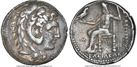 MACEDONIAN KINGDOM. Philip III Arrhidaeus (323-317 BC). AR tetradrachm (26mm, 16.82 gm, 7h). NGC VF 5/5 - 2/5. Lifetime issue of Babylon, ca. 323-317 ...