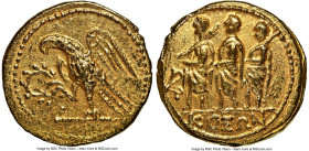 SCYTHIA. Geto-Dacians. Coson (ca. after 54 BC). AV stater (18mm, 8.62 gm, 12h). NGC Choice AU 5/5 - 3/5. Ca. 44-42 BC. Roman consul (L. Junius Brutus)...