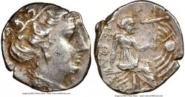 EUBOEA. Histiaea. Ca. 3rd-2nd centuries BC. AR tetrobol (13mm, 1h). NGC XF. Head of nymph right, wearing vine-leaf crown, earring and necklace / IΣTI-...